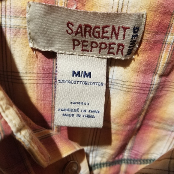 SARGENT PEPPER Rust Plaid Shirt (Size M) - Picture 4 of 13